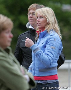 Triple Olympic champion Anky van Grunsven at a youth riders' competition. Anky was coaching several of her students in Weert.