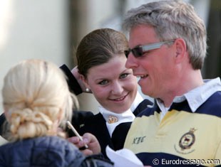 A cheeky looking Elin Aspnas with her father Max