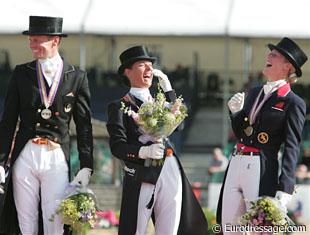 Gal, Cornelissen and Bechtolsheimer are having the time of their life on the podium