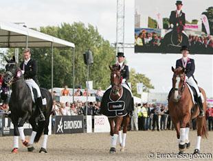 The lap of honour of the 2009 European Grand Prix Special Medallists