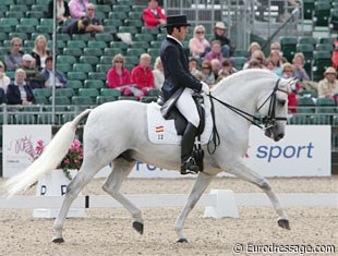 Spanish Claudio Castilla Ruiz on Manuel Vidrie's Lusitano bred Jade de Mv (by Musico x Neptuno).