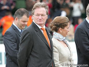 Frank Kemperman, chair of the FEI Dressage Task Force, standing next to FEI president Princess Haya