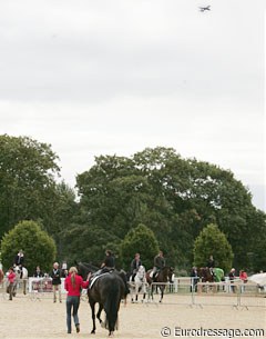 The warm up ring at the 2009 European Championships