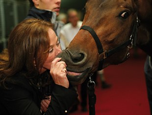 An Equine Elite buyer happy with her horse