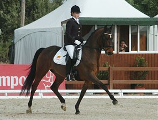 Only one FEI pony rider, but competing two ponies. Alexandra Barbancon here aboard her sister Morgan's former European Championship pony Discus.