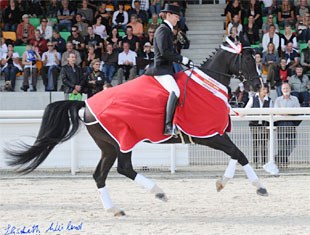 Isabel Jüstrich and the black gelding Darko of De Niro (by De Niro out of Diana (by Gagneur x Isidore)