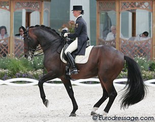 Victoria Max-Theurer on Augustin. The massive bay is such a high-quality sleep but he was lulled to sleep during this ride. The trot extensions were powerless despite their buoyancy. He also stalled in passage. In piaffe he has amazing sit.