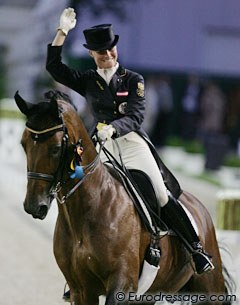 Victoria Max-Theurer and Eichendorff put speed in their ride. The trot work lacked considerable collection and the piaffe was quite hurried. Their reinback was one of the best of the day!