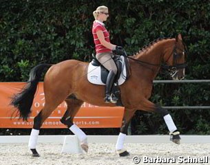 Laura Bechtolsheimer brought her upcoming Grand Prix horse Tellwell to Cappeln to train