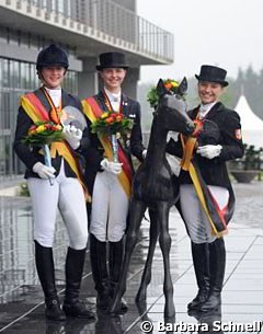 The 2010 German Youth Riders Champions: Jessica Krieg, Sanneke Rothenberger, Charlott Maria Schurmann :: Photo © Barbara Schnell
