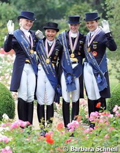 The gold medal winning German junior riders team