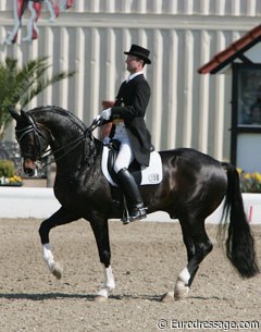 Ronald Luders and his Nurnberger Burgpokal Finallist Sancisco (by Sandro Hit) made the transition to Grand Prix. They finished 8th with 68.100%