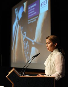 Princess Haya Welcomes the Audience at the FEI Congress on the Use of NSAIDs :: Photo © Patrick Luscher