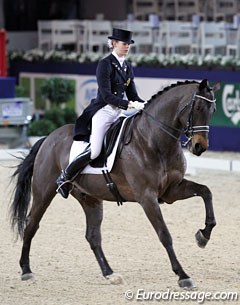 Belgian junior rider Jorinde Verwimp on her father Wim's Grand Prix horse Maxwil V (by Goodwill x Dageraad)