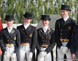 The bronze medal winning Belgian Young Riders Team: Magali Bastaens, Tahnee Waelkens, Saidja Brison, Brecht d'Hoore