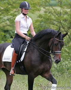 The ride is finished and the pair walks through the grass back to the barn