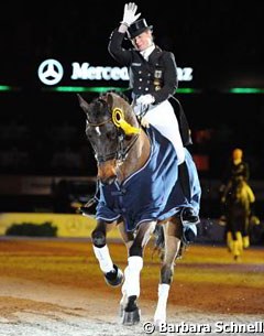 Isabell Werth and Satchmo are victorious at the 2010 CDI Stuttgart :: Photo © Barbara Schnell