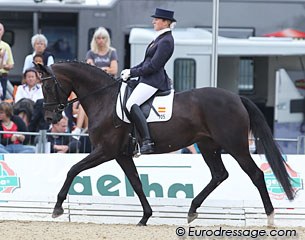 Spanish Chloe Morris Talbot, born to British parents and originating from Mahon, Menorca, finished 12th in the B-finals with Santana, a Rhinelander mare by Sunny Boy x Rubioso N. Trained by Werth, Morris got 7.6