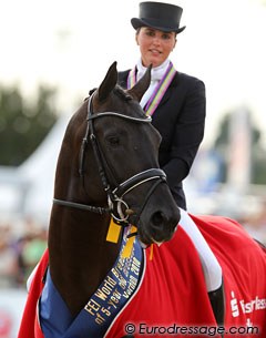 Emmelie Scholtens and Astrix Win Gold at the 2010 World Young Horse Championships :: Photo © Astrid Appels
