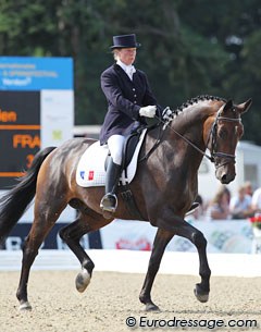 French Benedicte Smalto and the KWPN bred Aptrick (by Tango x Kennedy) closed the ranks in 15th place with 7.62. The trot was dull, the walk was fantastic and in canter the horse needs to be more supple and balanced.