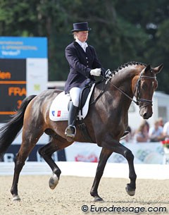 French Benedicte Smalto and the KWPN bred Aptrick (by Tango x Kennedy) closed the ranks in 15th place with 7.62. The trot was dull, the walk was fantastic and in canter the horse needs to be more supple and balanced.