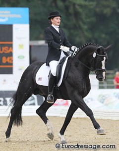 Emily Wagner and Wakeup at the 2010 World Young Horse Championships in Verden :: Photo © Astrid Appels