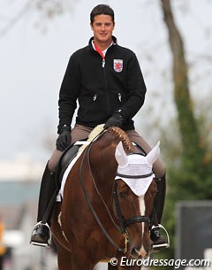 Gaston Chelius and Flamenco R getting ready for their ride