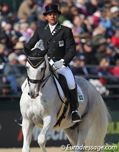 More Lusitano power: Brazilian Rogerio Clementino riding the Portuguese bred Lusitano Portugal