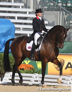 The entire silver medal winning British team moved onto the Grand Prix Special. Here you see fourth rider Maria Eilberg on Two Sox (by Ehrentusch)