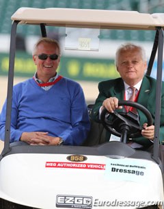 German trainer Wolfram Wittig and Technical Delegate and judge Wojciech Markowski share a ride