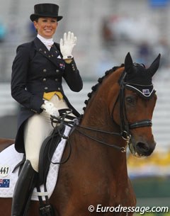 Kittel's fiancee Lyndal Oatley made her debut on the Australian team. She looked very pleased with her ride and got 65.574 %