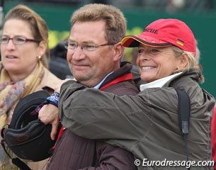 Matthias' father Klaus Martin and stepmom Ann Kathrin Linsenhoff are very pleased with their son's performance