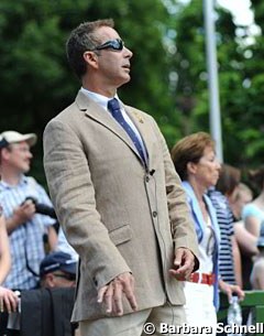 Robert Dover watching his Canadian riders compete