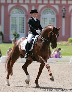 Charlott Maria Schurmann and World of Dreams win the junior riders' classes at the 2010 CDI Wiesbaden :: Photo © Astrid Appels
