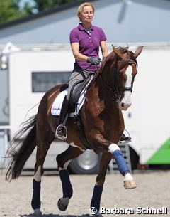 Aachen based Nadine Capellmann schooling her small tour horse Diamond Girl (by Diamond Hit)