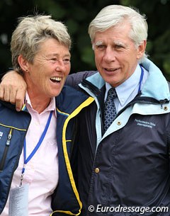 Kyra Kyrklund and Paul Schockemohle having a laugh at the 2011 CDIO Aachen :: Photo © Astrid Appels