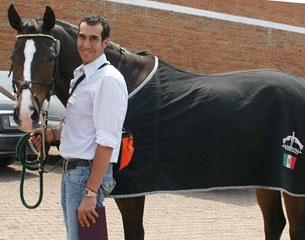 Omar Zayrik and Lord at the vet inspection