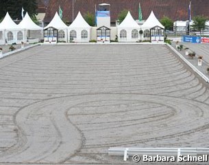 It poured on Saturday and Sunday at the 2011 German Championships and the footing became muddy