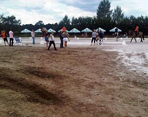 The dressage arena at the 2011 European Pony Championships