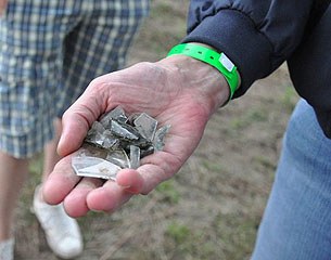 Glass picked from the warm up ring at the 2011 European Pony Championships in Poland