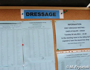 The dressage schedule posted