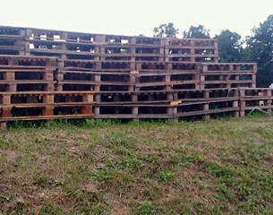 The bleachers for the audience that wants to watch dressage