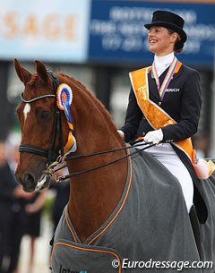 Adelinde Cornelissen and Parzival (by Jazz x Ulft) win the 2011 European Dressage Championships