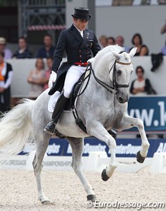 Spanish Juan Manuel Munoz Diaz on the PRE stallion Fuego at the 2011 European Dressage Championships :: Photo © Astrid Appels