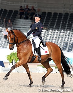 Cathrine Rasmussen and Orlando at the 2011 European Dressage Championships in Rotterdam :: Photo © Astrid Appels