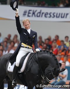 Matthias Rath looks slightly disappointed at the end of his freestyle ride