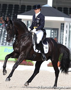 Finnish Terhi Stegars on the Trakehner stallion Axis TSF