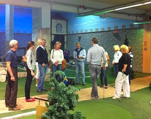 The Swedes did some team building by playing miniature golf