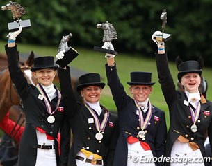 The Danish silver medal winning juniors: Nanna Bronnee Madsen, Anna Zibrandtsen, Nanna Skodborg Merrald, Kathrine Sumborg Christensen