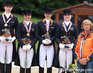 The Dutch junior bronze medallists: Stephanie Kooijman, Anne Meulendijks, Rosalie Mol, Antoinette te Riele